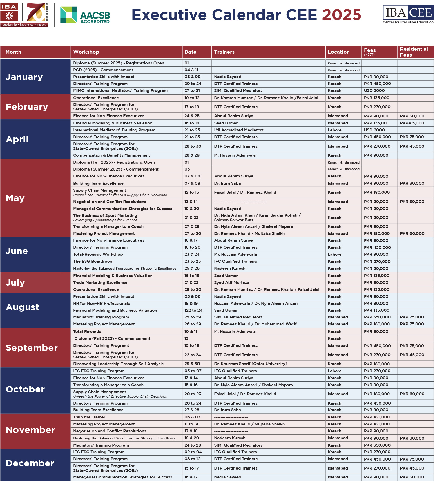 Program Calendar