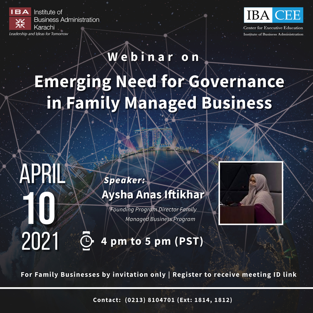 Webinar on Emerging need for Governance in Family Managed Business